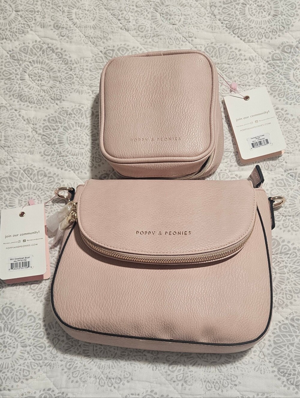 Poppy & Peonies Blush Mini Downtown And Tech Case